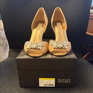 Badgley Mischka Gold Embellished Heels